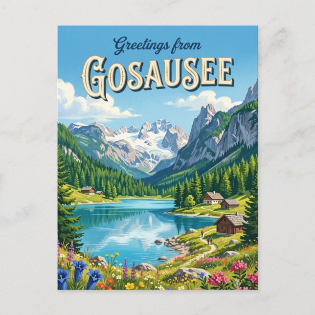 Cartão Postal Gosausee Áustria (Frente)