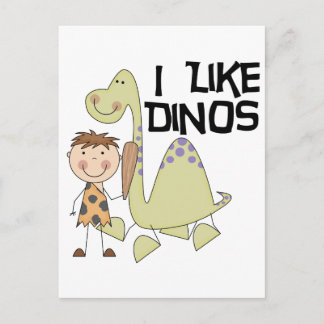 Cartão Postal Gosto de Dinos - Camisetas e presentes