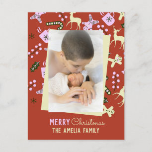 Cartão Postal Gostos de Natal Festa Festiva Foto de Família 