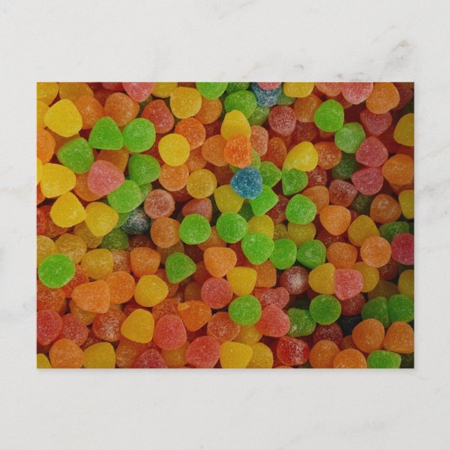 Cartão Postal Gotas de Goma Doces (Frente)