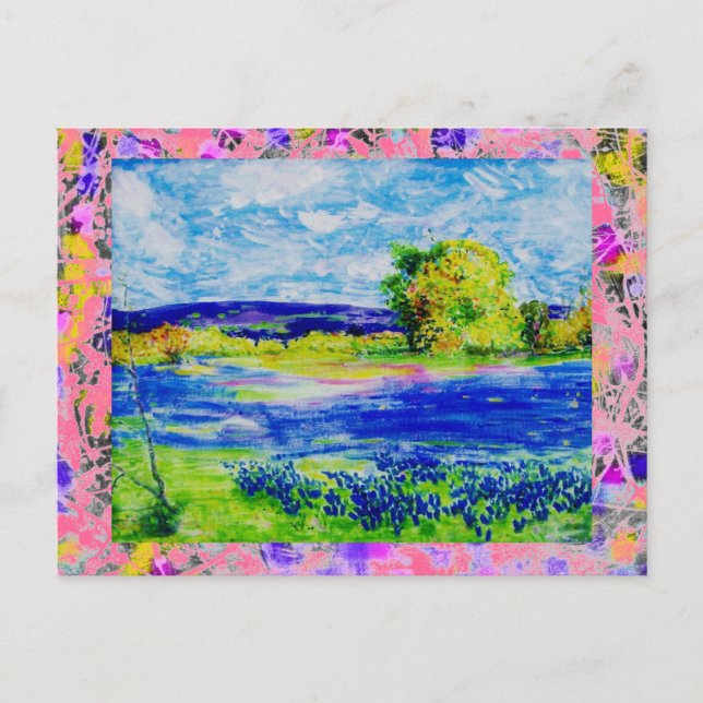 Cartão Postal gotejadela de flores silvestres (Frente)