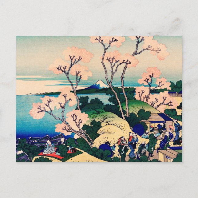 Cartão Postal Goten-Yama Hill, Shinagawa no Tokaido Japonês (Frente)