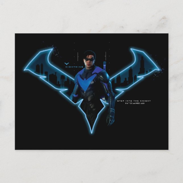 Cartão Postal Gotham Knights Nightwing in Logo (Frente)