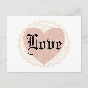 Cartão Postal Gothic Script Love with Heart