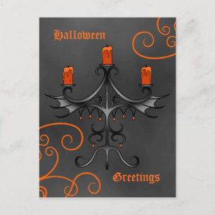 Cartão Postal Gótico candelabro Halloween
