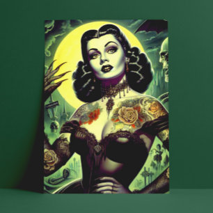 Cartão Postal Gótico de tatuagem