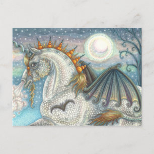 CARTÃO POSTAL GÓTICO HALLOWEEN UNICORN COM ASAS DE BATALHO, CAV