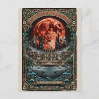 Cartão Postal Gótico Sarasota, FL Arte | Viagem de Terror Vintag