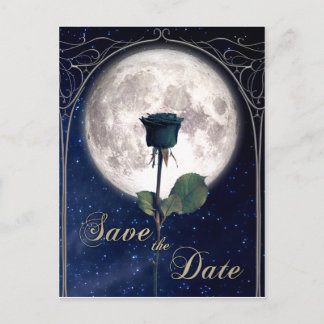 Cartão Postal Gótico, Vintage, Rosa Negro, Romance Escuro, Noite