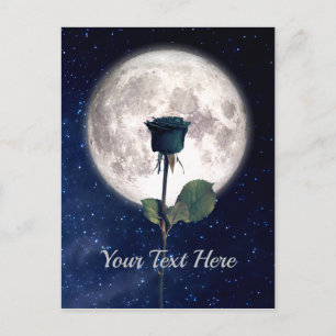 Cartão Postal Gótico, Vintage, Vitoriano, Rosa Negro, Romance