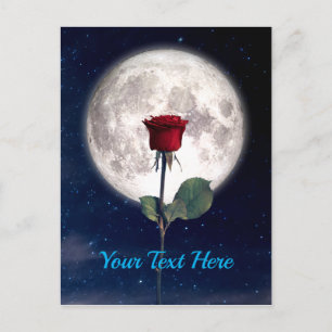 Cartão Postal Gótico, Vintage, Vitoriano, Rosa vermelha, Romance