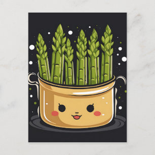 Cartão Postal Gourmet Asparagus Cute