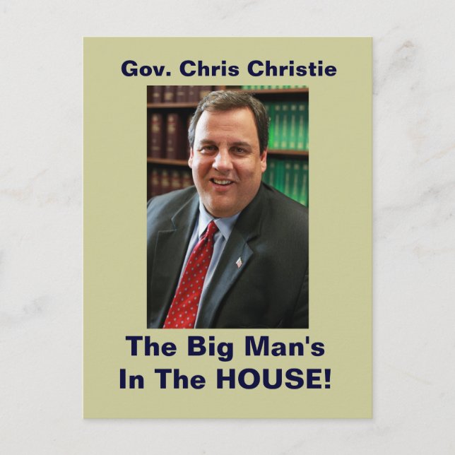 Cartão Postal Gov. Chris Christie Big Man no Cartão-Postal (Frente)