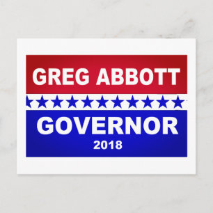 Cartão Postal Governador Greg Abbott Texas 2018