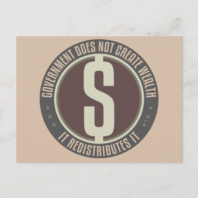 Cartão Postal Governo não Cria riqueza (Frente)