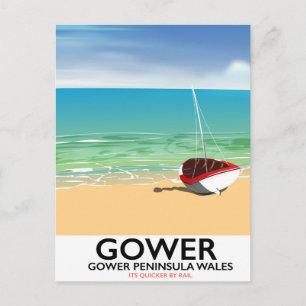 Cartão Postal Gower Peninsula Wales poster de praia