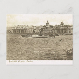 Cartão Postal Grã-Bretanha Antiga, Londres, Hospital de Greenwic