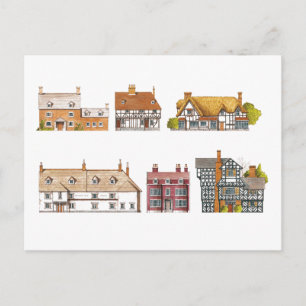 Cartão Postal Grã-Bretanha excelente. Casas rurais