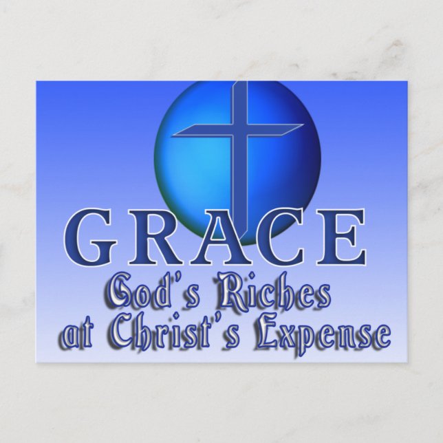 CARTÃO POSTAL GRACE ACRONYM-GOD'S RICHES A CUSTOS DE CRISTO (Frente)