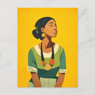 Cartão Postal Grace em Verde e Dourada