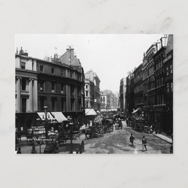 Cartão Postal Gracechdral Street, Londres, c.1890 (Frente)