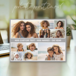Cartão Postal Grade de colagem de fotos 10 - Texto personalizado
