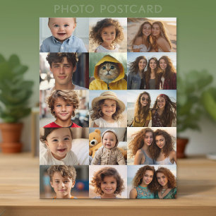 Cartão Postal Grade de Colagem de Fotos Básico 15