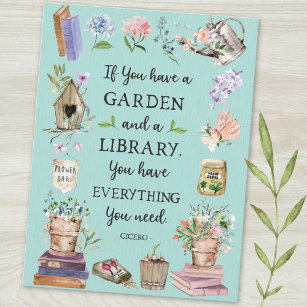 Cartão Postal Graden Floral de Cota de Jardinagem e Biblioteca