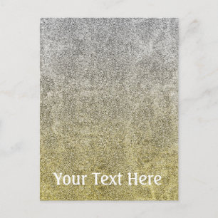 Cartão Postal Gradiente de Brilho Prateado e Dourado