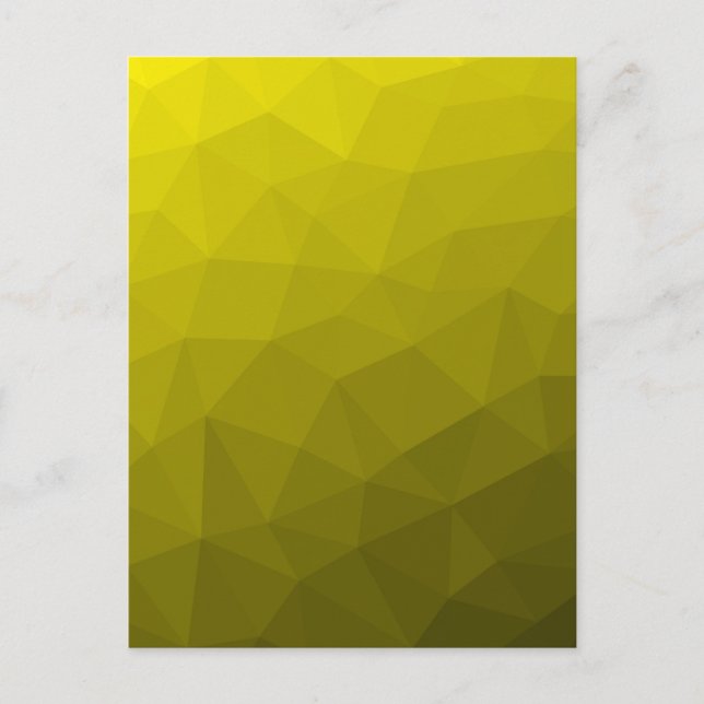 Cartão Postal Gradiente ombre escuro amarelo padrão de malha geo (Frente)