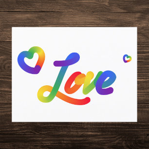 Cartão Postal Gradiente Rainbow Love