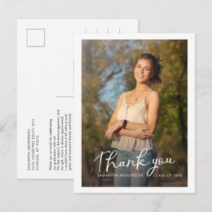 Cartão Postal Graduação 2024 Foto Script Obrigado