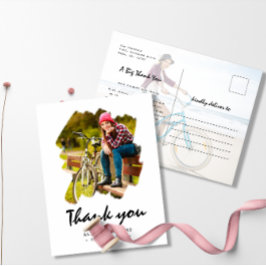 Cartão Postal Graduação Agradecimento com Efeito de Pincel Perso