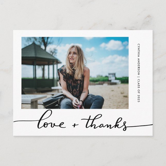 Cartão Postal Graduação, Amor E Obrigados, Formando Foto (Frente)