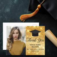 Graduação Chic Dourada Sparkle Foto 2022 Obrigado