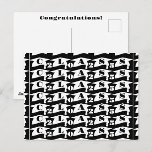 Cartão Postal Graduação Classe Graduada De 2026 Preto E Branco 