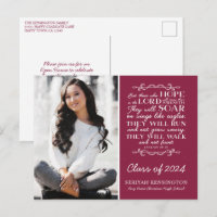 Graduação Cristã Burgundy Verse Isaiah 40