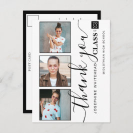 Cartão Postal Graduação da Colagem de Fotos 2022 Obrigado White