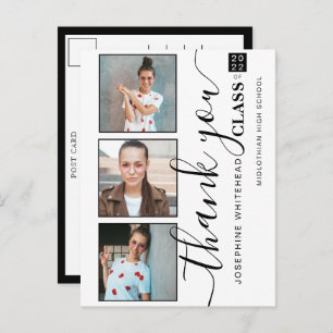 Cartão Postal Graduação da Colagem de Fotos 2022 Obrigado White