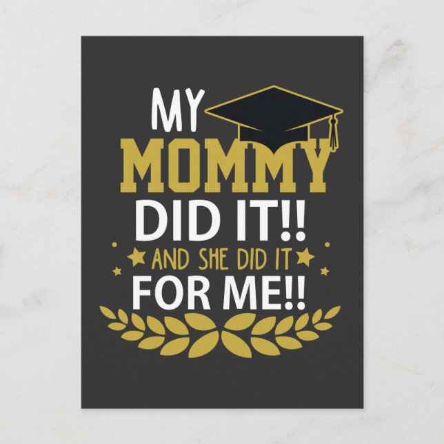 Cartão Postal Graduação da Mãe Apreciação Família Escola Mãe (Frente)