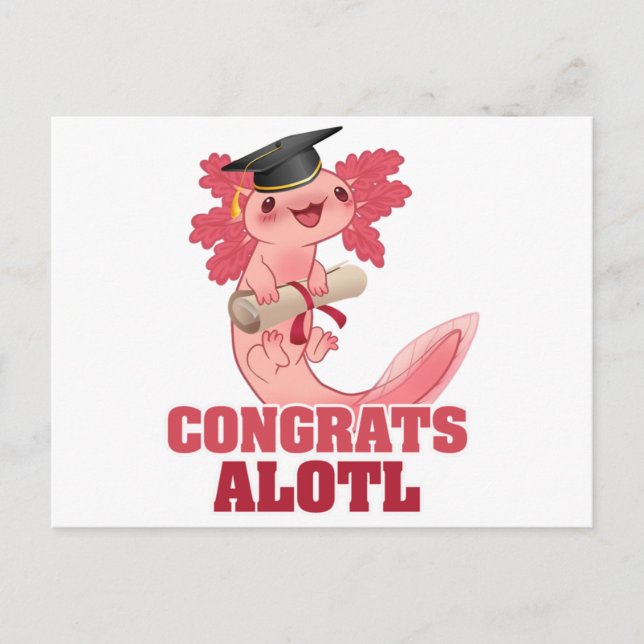 Cartão Postal GRADUAÇÃO DE AXLOTL FELICITA AXOLOTL Clássico (Frente)