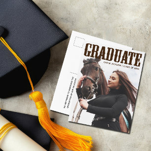 Cartão Postal Graduação de Campo Ocidental Foto Cowgirl Formatur