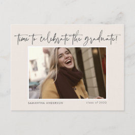 Cartão Postal Graduação de Foto com Script Manuscrito de Orçamen