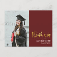 Graduação de Foto do Script Dourado Vermelho Moder