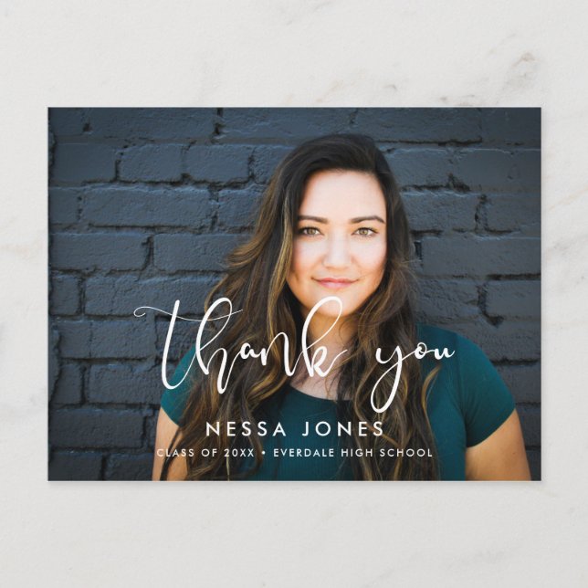 Cartão Postal Graduação de Foto na moda design (Frente)