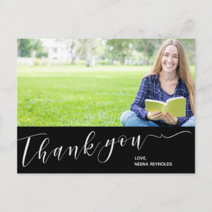 Cartão Postal Graduação de Foto Obrigado Cartão-postal