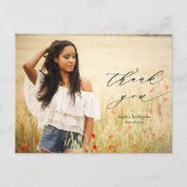 Cartão Postal Graduação de Foto por Sobreposição de Caligrafia O