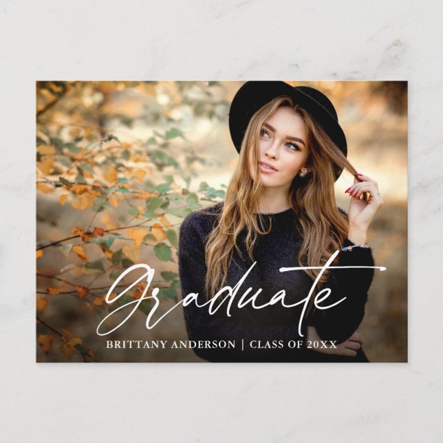 Cartão Postal Graduação de Fotografias com Script de Tinta Moder (Frente)