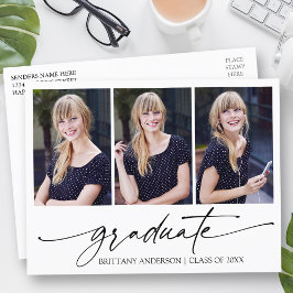 Cartão Postal Graduação de Fotografias com Script de Tinta Moder