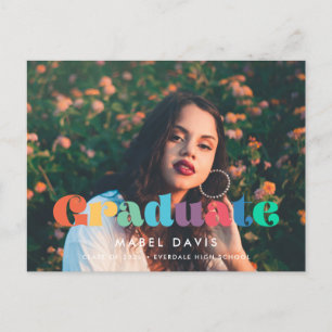 Cartão Postal Graduação de Fotografias da Retro vintage 70s